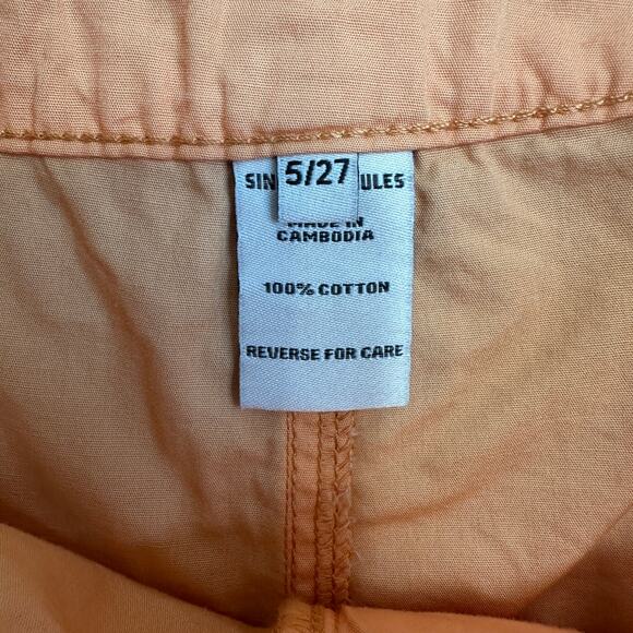 Sincerely Jules Cargo Shorts WMNS 5/27 Orange Mid Rise Two Button Zip Fly Cotton - Picture 5 of 6
